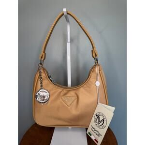 Valentino Orlandi Mia Crescent Handbag Taupe NWT